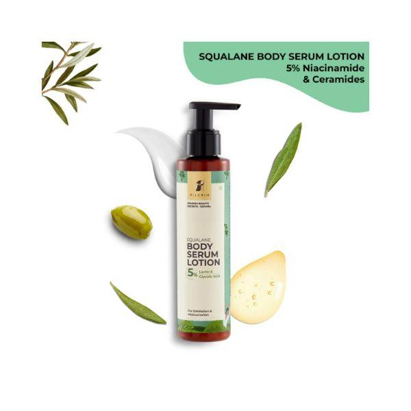 Pilgrim Squalane 5% Lactic &glycolic Acid Body Serum Lotion for Exfoliation & Hydration 150 ml - Lotions & Creams