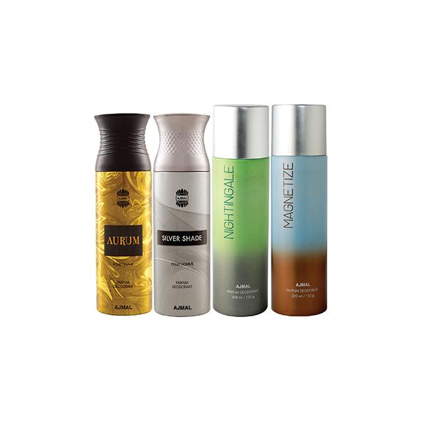 Ajmal 1 Aurum Femme, 1 Silver Shade Homme Homme, 1 Nightingale And 1 Magnetize Deodorants Pack of 4 200 ml - Deodorants/Roll-Ons