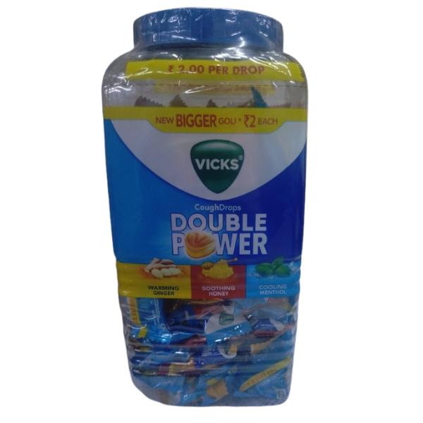 Netmeds | Vicks Cough Drops Double Power Candy - Menthol, Honey & Ginger (185's + 15's Free) 200's