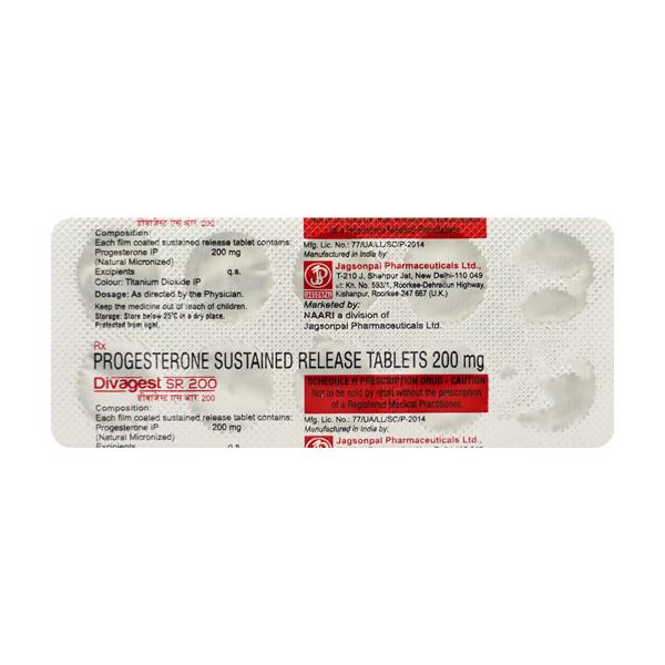 Divagest SR 200mg Tablet 10'S - Hormonal Therapy-Oes