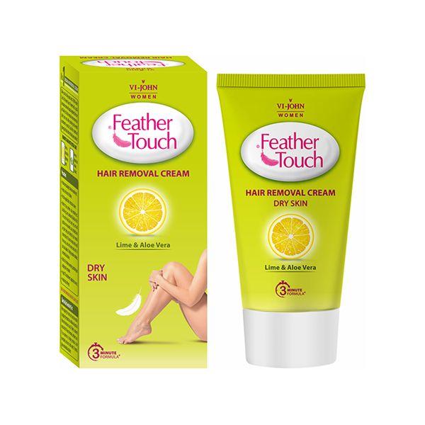 Netmeds | VI-John Feather Touch Hair Removal Cream Lime & Aloe Vera Tube for Dry Skin 40 gm