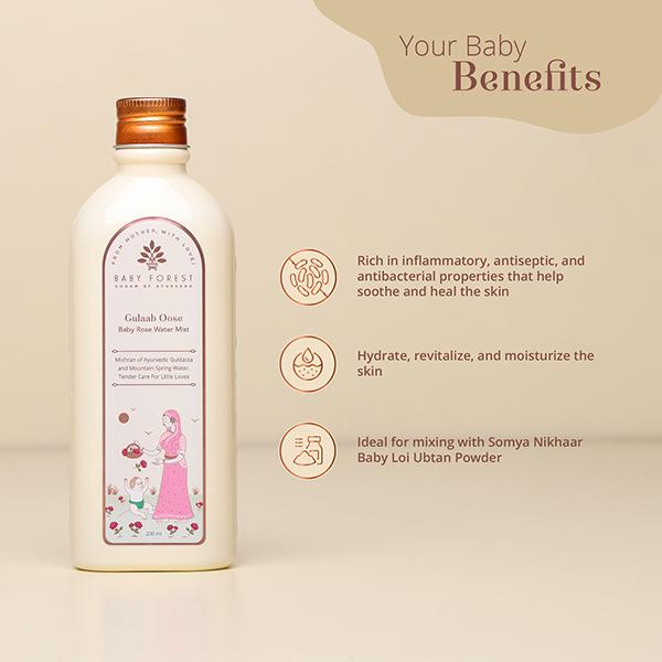 Baby Forest Gulaab Oose Baby Rose Water Mist 200 ml - Creams, Lotions & Oils