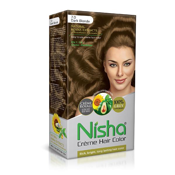 Netmeds | Nisha Creme Hair Color - 7.0 Dark Blonde 60 gm