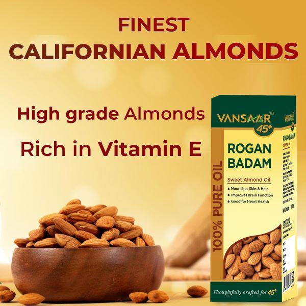 Vansaar 45+ Rogan Badam Sweet Almond Oil 100 ml - Speciality Medicines