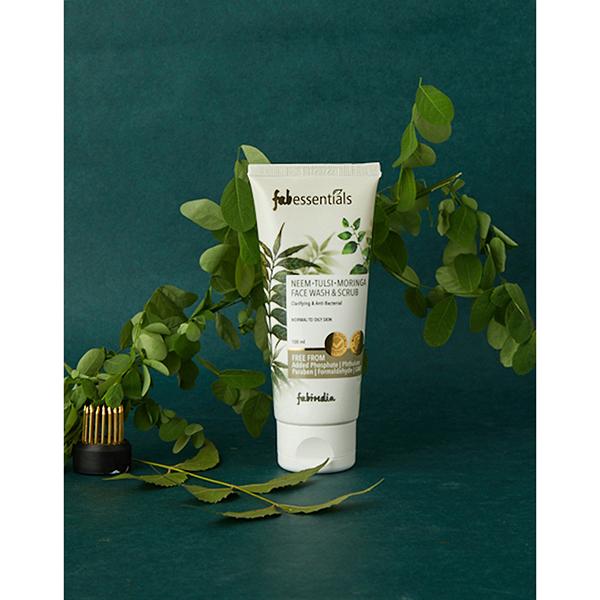 Fabessentials Neem Tulsi Moringa Face Wash & Scrub 100 ml - Face Scrubs