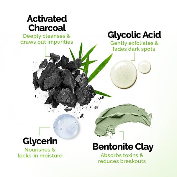 Mamaearth Charcoal Purifying Face Pack Activated Charcoal & Glycolic Acid Skin Detoxification 200 gm - Face Packs