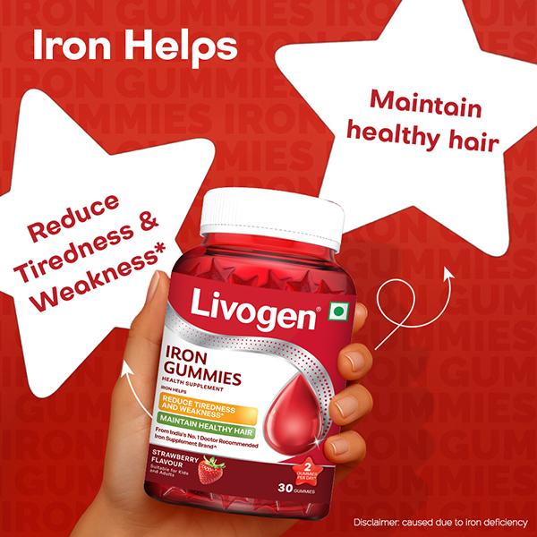 LIVOGEN STRAWBERRY FLAVOUR IRON Gummies 30's - Anaemia-VMA