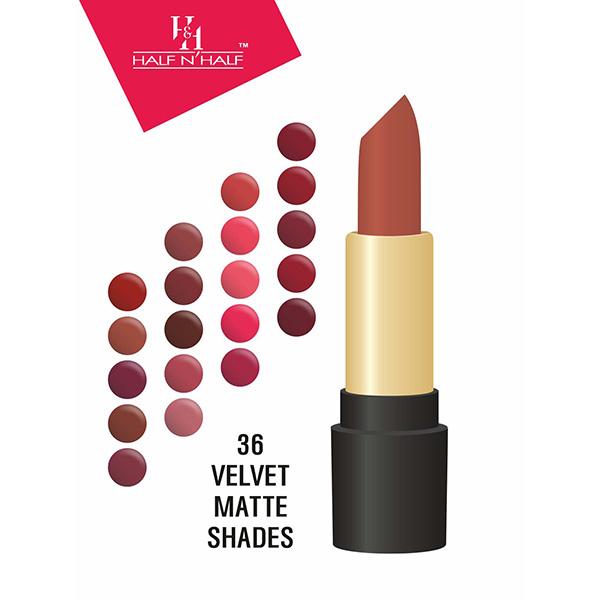 Half N Half Velvet Matte Texture Lipstick My Colour, Lusty - Rust 3.8 gm - Lipsticks