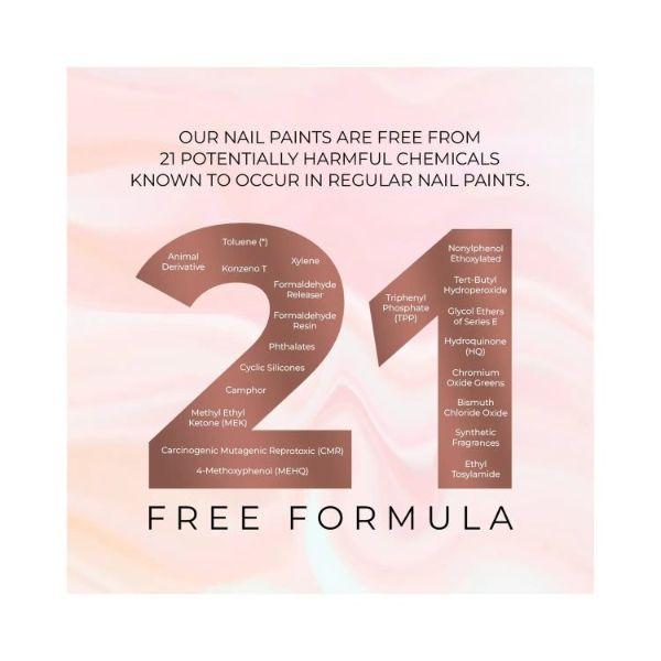 Just Herbs Nail Polish 21 Free Formula, Quick Dry, Glossy, Icy Blu Sweet Almond Jojopaoil 6ml - Nail Polish