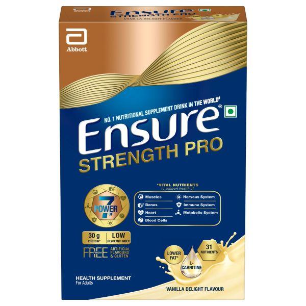 Netmeds | Ensure Strength Pro High Protein Powder - Vanilla Delight Flavour 400 g