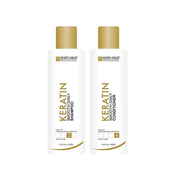 Netmeds | Beauty Garage Professional Keratin Smooth Daily Shampoo 300 ml + Keratin Smooth Daily Conditioner 300 ml