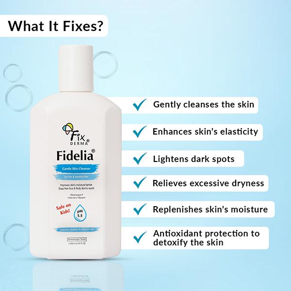 Fixderma Fidelia Gentle Skin Cleanser Face Wash for Unisex 250 ml - Face Wash & Cleansers