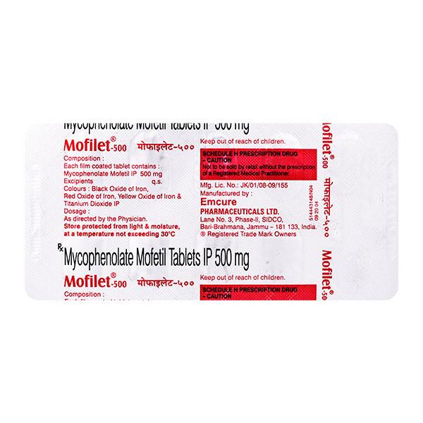Mofilet 500mg Tablet 10'S - Auto Immune Disease-Imm