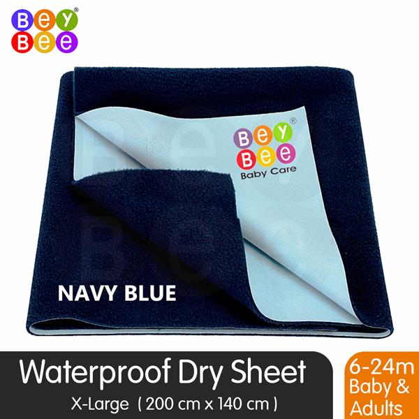 Netmeds | BeyBee Baby Care Waterproof Bed Protector Sheet - Navy Blue (XL) 1's