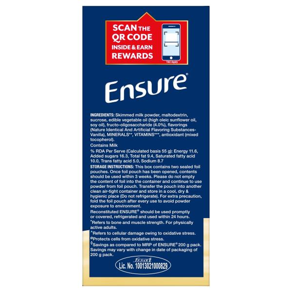 Ensure Nutritional Powder - Vanilla Flavour 950 g (Refill Pack) - Daily Health Drinks