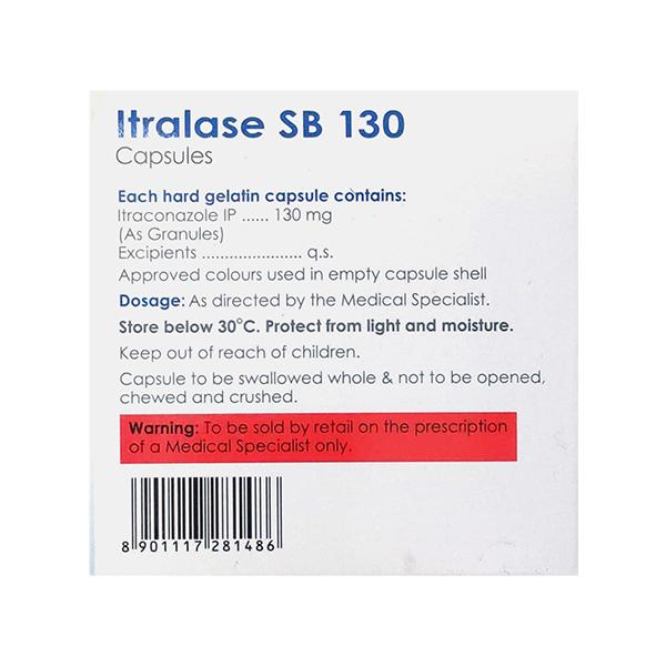 ITRALASE SB 130 Capsule 10's - Fungal Infections-Anf