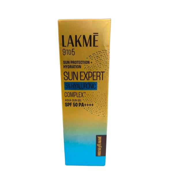 Netmeds | Lakme 9To5 Sun Expert 5% Hyaluronic Complex Spf 50 Pa++++ Aqua Sun Gel 56 g