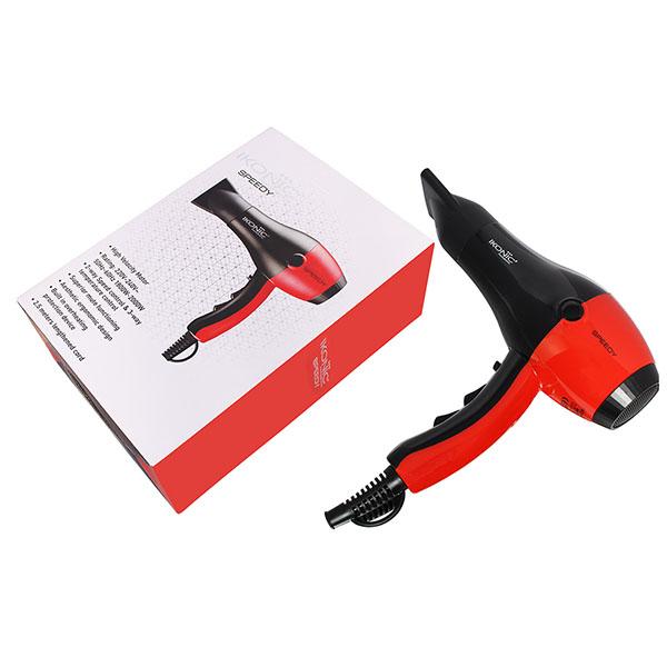 Ikonic Professional Speedy Hair Dryer - Black & Red - Hair Dryers