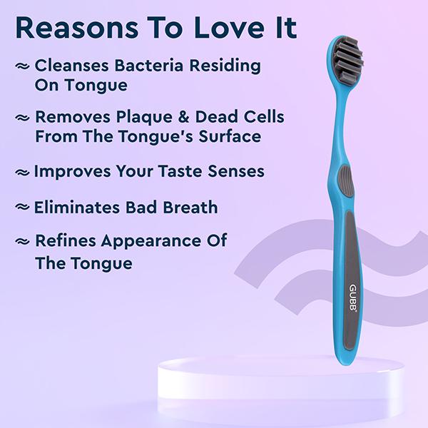 Gubb 1 Pc New Tongue Cleaner 1S T+ Blue 175gm 175 gm - Floss & Tongue Cleaners