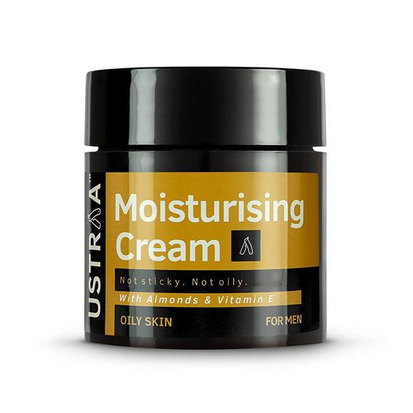 Ustraa Men's Moisturising Cream - Almonds & Vitamin E (Oily Skin) 100 gm