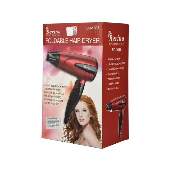 Berina Small Hair Dryer BC-1602 (1600W) 500 gm - Hair Dryers