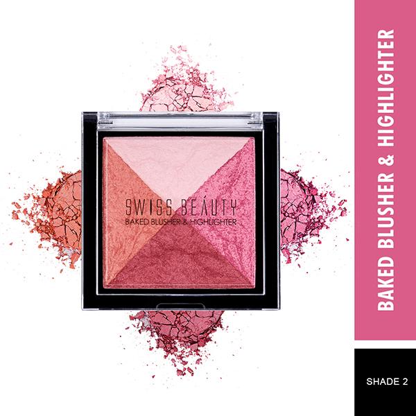 Netmeds | Swiss Beauty Baked Blusher & Highlighter - (Shade-2) 7 gm