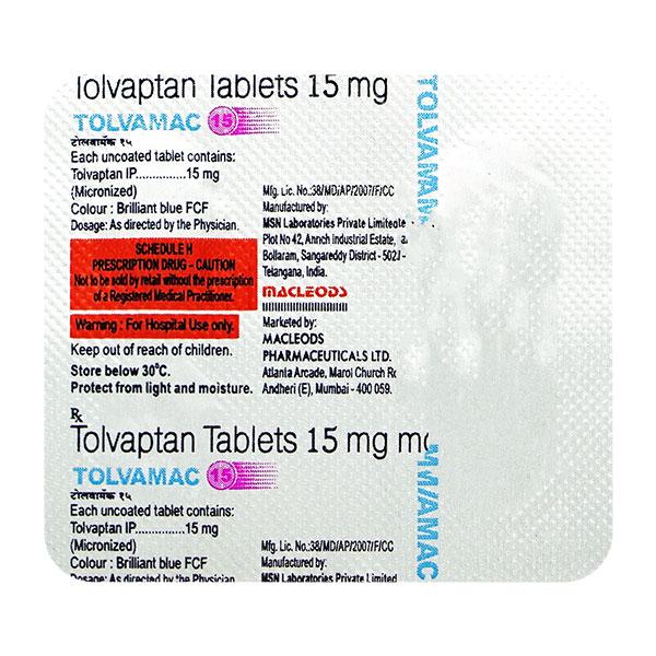 Netmeds | Tolvamac 15mg Tablet 4'S