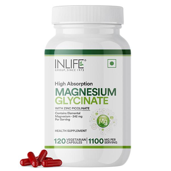 Netmeds | Inlife Magnesium Glycinate 1100 mg Veg Capsule 120's