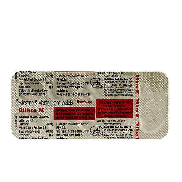 BILKRO M Tablet 10's - Allergies-Ant