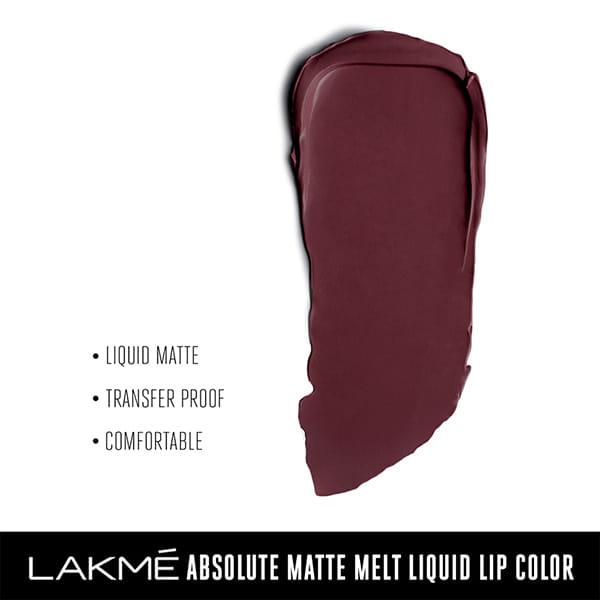 Lakme Absolute Matte Melt Liquid Lip Color Mauve Mix 6 Ml - Liquid Lipsticks