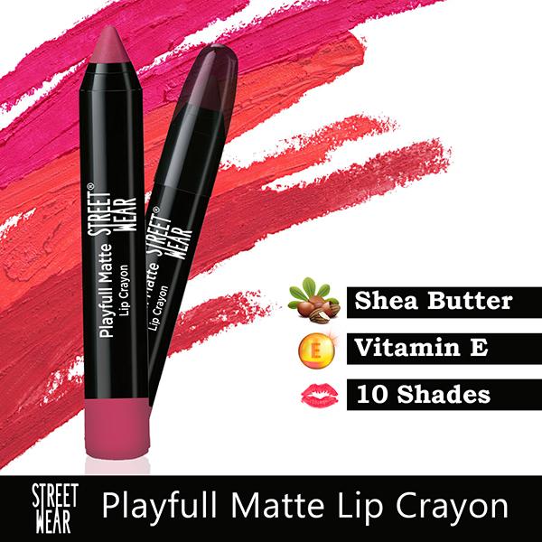 Street Wear Playfull Matte Lip Crayon - Omg Red 2.9 gm - Lip Crayons