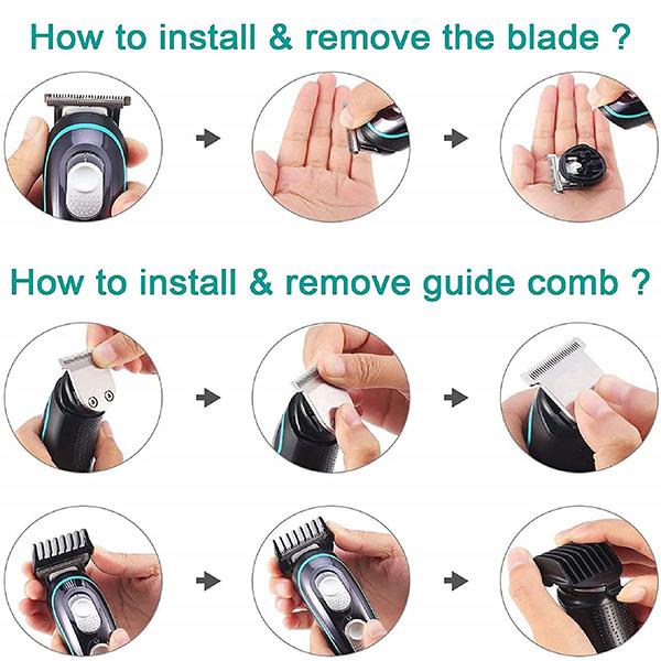 VGR V055 Body Groomer 120 min Runtime 4 Length Settings Black 1s 1's - Hair Removal Accessories