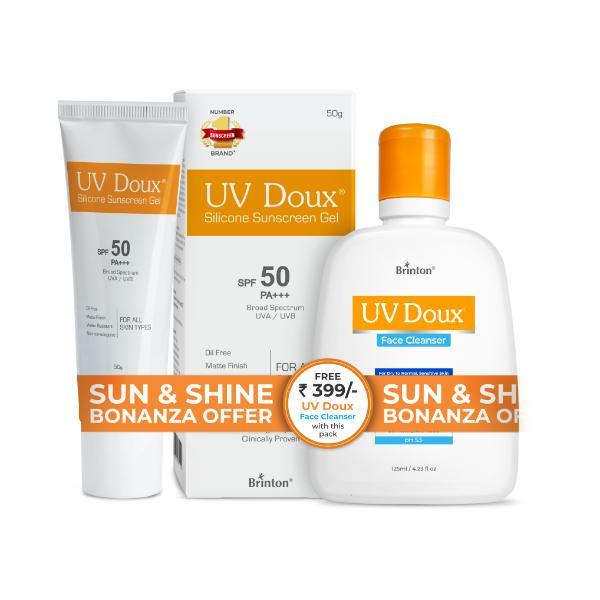Netmeds | UV Doux Sunscreen Gel SPF50 PA+++ + Free UV Doux Face Cleanser 125 ml