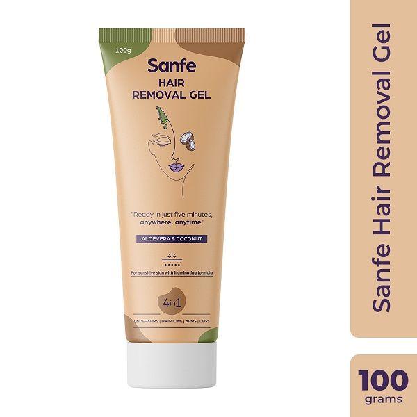 Sanfe Hair Removal Gel - Aloevera & Coconut 100 gm - Shaving & Hair Removal