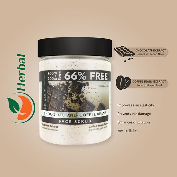 Berina Go Glow By Berina Chocolate & Coffee Beans Face Scrub 500 ml - Face Scrubs