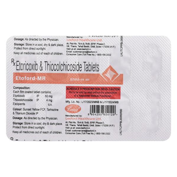 ETOFORD MR Tablet 10's - Pain relief-Nsa