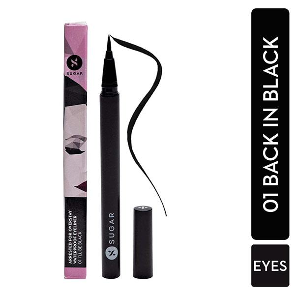 Netmeds | Sugar Cosmetics Arrested For Overstay Waterproof Eyeliner - 01 I'll Be Black (Black) 0.55 ml