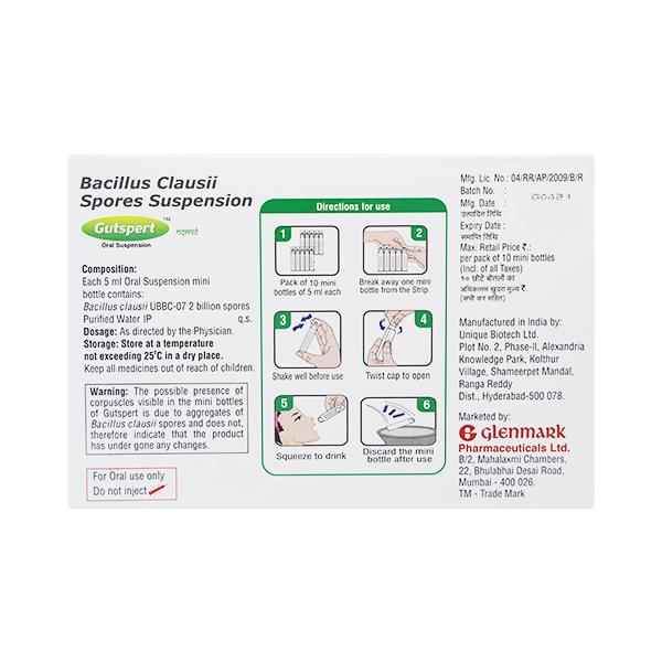 Gutspert Oral Suspension 5ml - Diarrhoea-Ant
