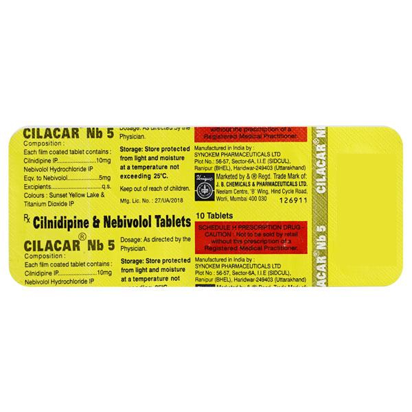 CILACAR NB 5 Tablet 10's - Hypertension-Bet
