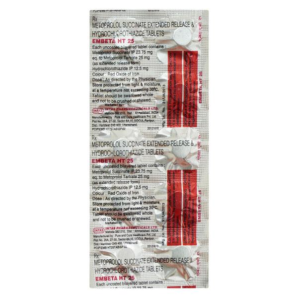EMBETA HT 25mg Tablet 10's - Hypertension-Bet