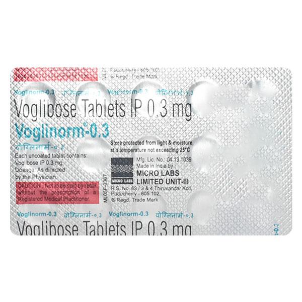 VOGLINORM 0.3 Tablet 15's - Diabetes-Ant
