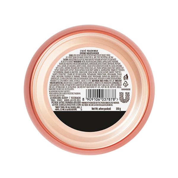 Lakme Peach Creme Moisturiser, Ceramide & Peptide, Skin Barrier Repair & Hydrated Glow 200 gm - Creams/Oils/Lotions