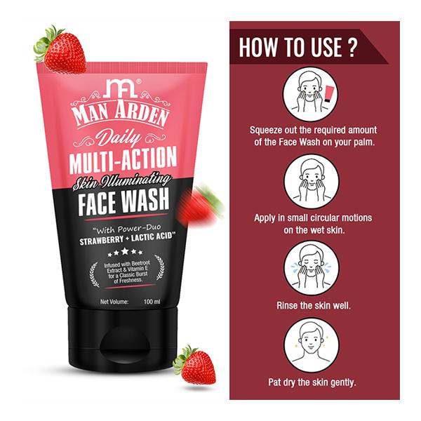 Man Arden Daily Multi-Action Skin Illuminating Face Wash 100 ml - Face Washes