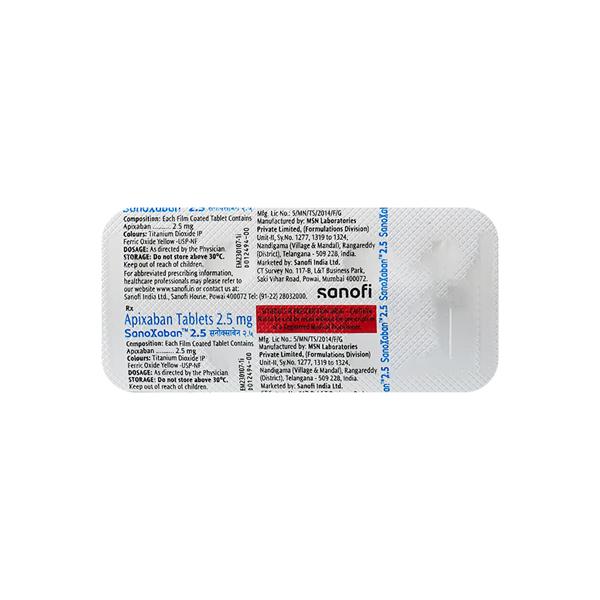 SANOXABAN 2.5 Tablet 10's - Blood Clot-Ant