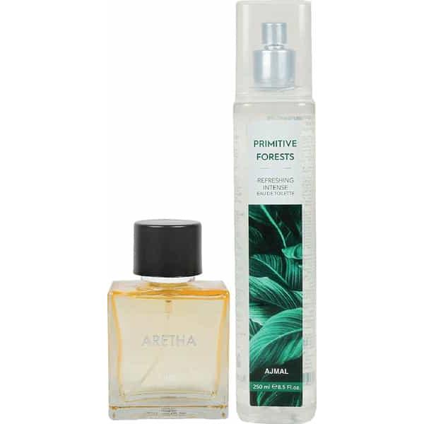 Ajmal Aretha EDP For Women & Primitive Forest EDT For Men & Women Combo Pack Of 2 350 ml - Perfumes (Edt/Edp)