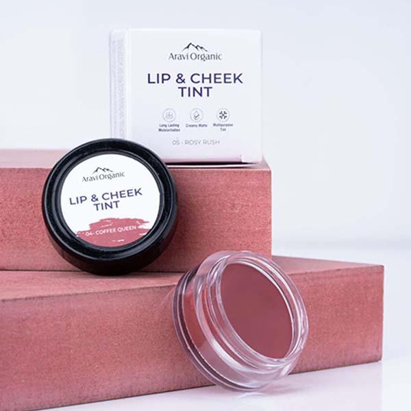 Aravi Organic Long Lasting Matte Finish Lip and Cheek Tint For Lips, Eyelid and Cheek - Coffee Queen 8 gm - Blushes