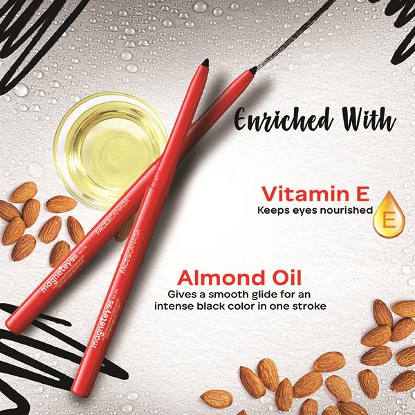 Faces Canada Magneteyes Kajal- 2 in 1 Black 0.7 gm - Eyeliners