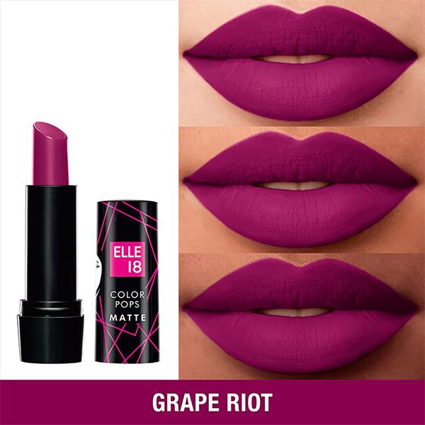 Elle 18 Color Pop Matte Lip Color, W13, Grape Riot 4.3 gm - Lipsticks