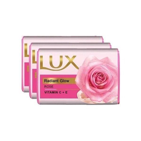 Lux Radiant Glow Vitamin C + E Soap - Rose (Pack of 3 x 150 gm) (Mega Pack) - Soaps
