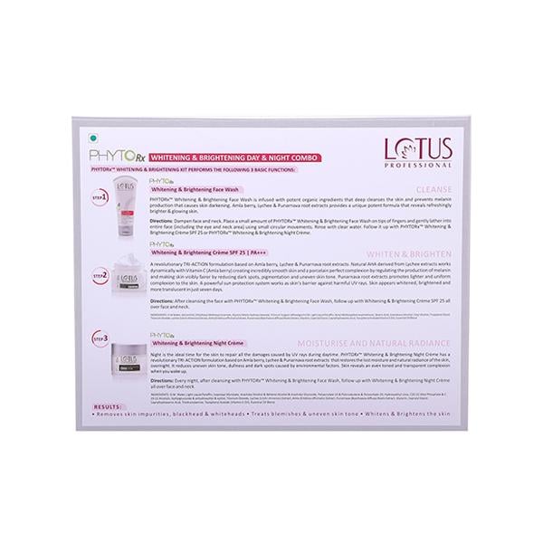Lotus Professional Whitening & Brightening Skin Care Combo Day + Night Cream 50g Face Wash 80g 1's - Face Creams